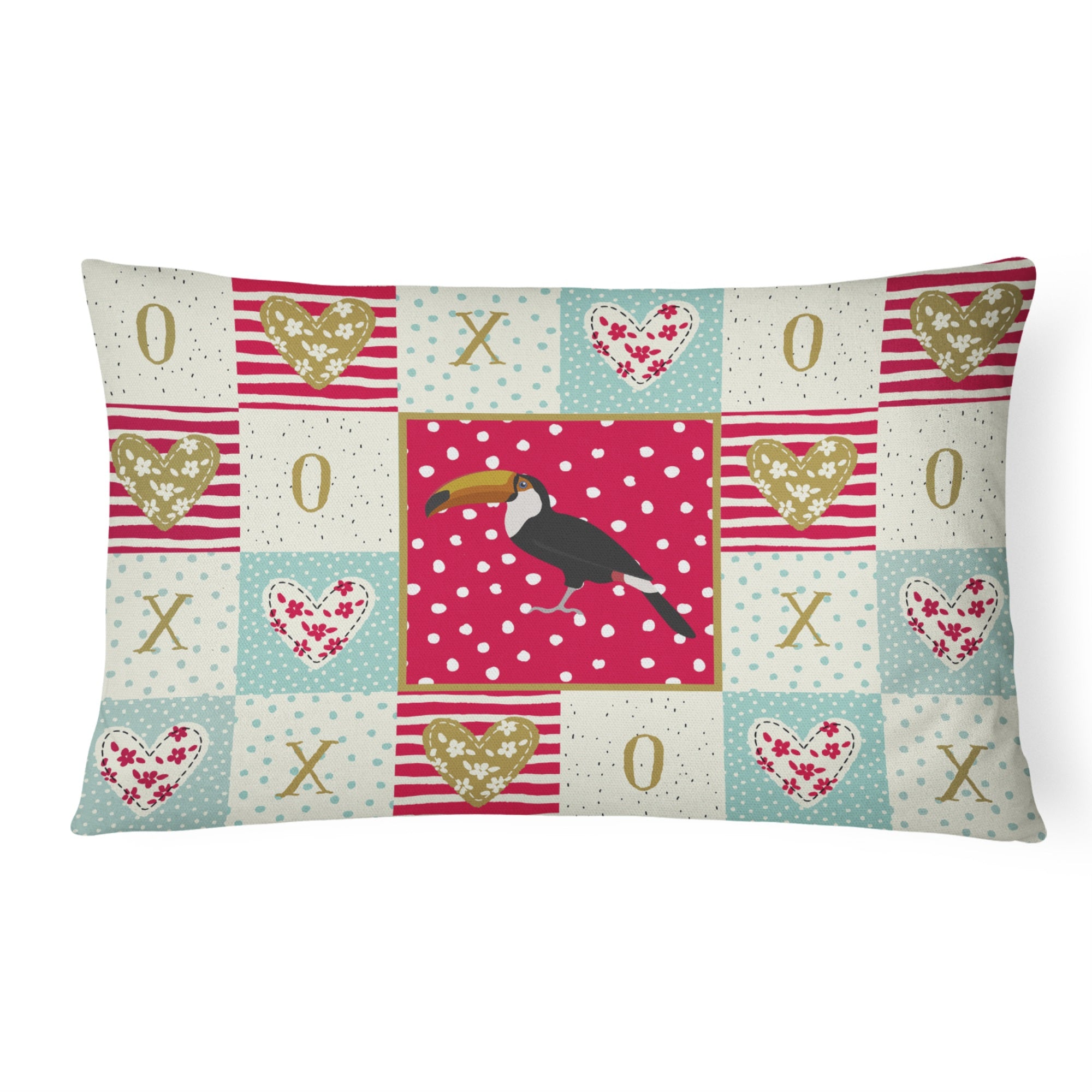 Toucan Love Canvas Fabric Decorative Pillow